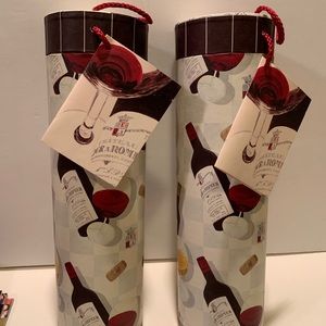 NWT SET OF 2 WINE BOTTLE GIFT CONTAINERS.